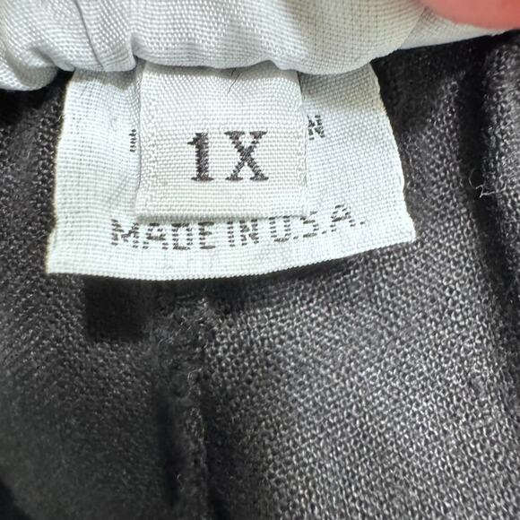 Bryn Walker Pants Womens 1X Black Linen Wide Leg Tapper Lagenlook Boho - Picture 14 of 16